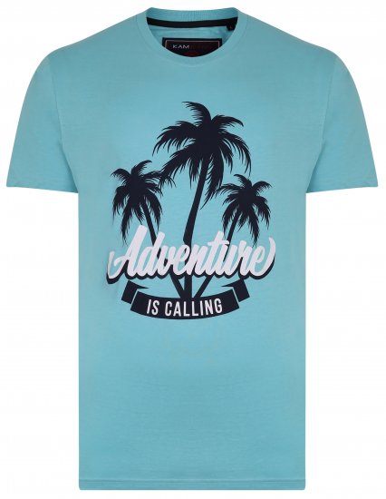 Kam Jeans 5332 Adventure T-Shirt Aqua - T-skjorter - Store T-skjorter - 2XL-14XL