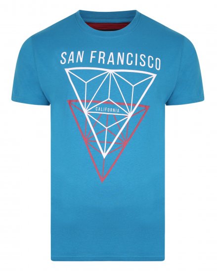 Kam Jeans 5334 San Fransisco Tee Blue - T-skjorter - Store T-skjorter - 2XL-14XL