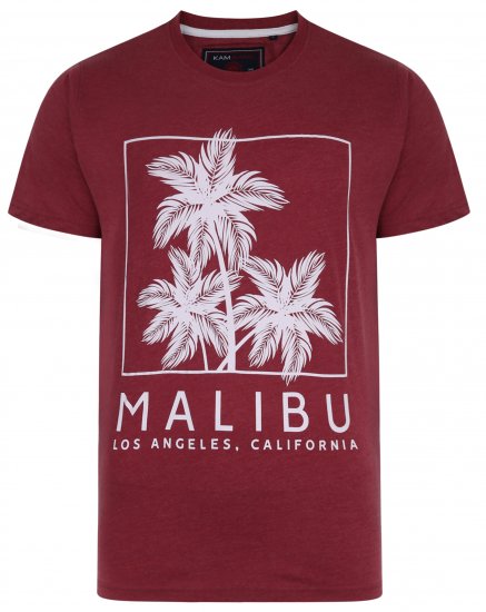 Kam Jeans 5336 Malibu T-Shirt Burgundy - T-skjorter - Store T-skjorter - 2XL-14XL