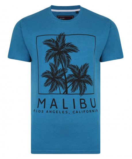 Kam Jeans Malibu Crew Neck Tee Turk Blue - T-skjorter - Store T-skjorter - 2XL-14XL