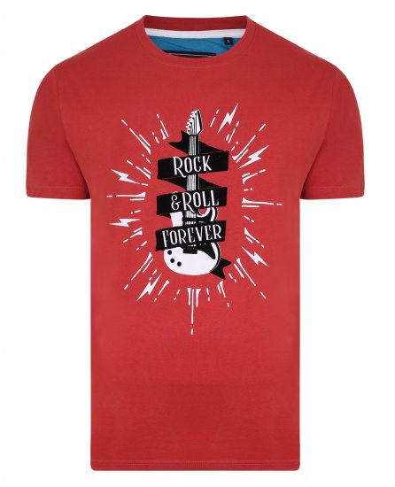Kam Jeans 5337 Rock & Roll Tee Red - T-skjorter - Store T-skjorter - 2XL-14XL