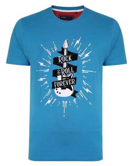 Kam Jeans 5337 Rock & Roll Tee Blue - T-skjorter - Store T-skjorter - 2XL-14XL