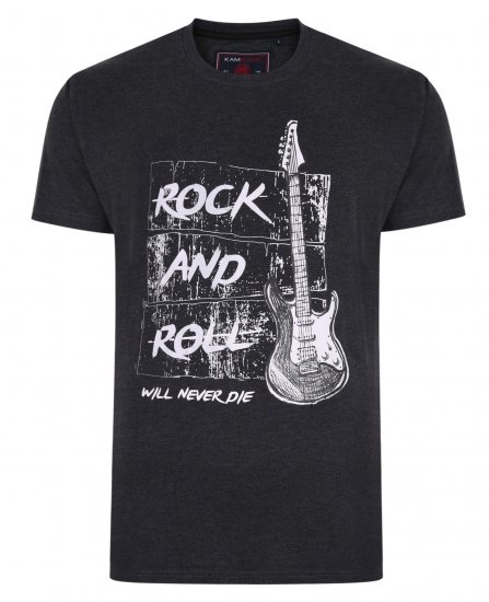 Kam Jeans 5338 Rock And Roll Tee Charcoal - T-skjorter - Store T-skjorter - 2XL-14XL