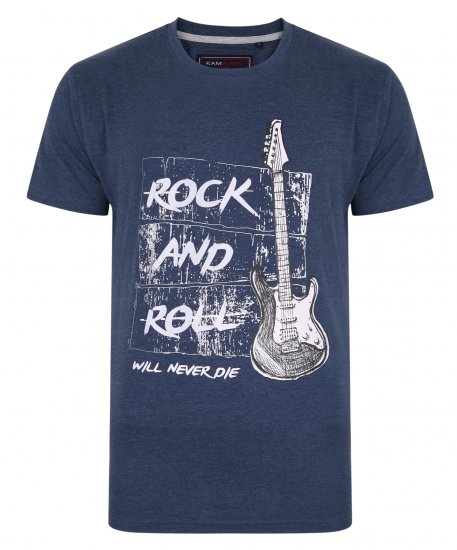 Kam Jeans 5338 Rock And Roll Tee Blue - T-skjorter - Store T-skjorter - 2XL-8XL