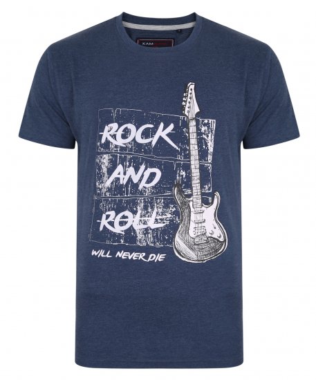 Kam Jeans 5338 Rock And Roll Tee Blue - T-skjorter - Store T-skjorter - 2XL-14XL