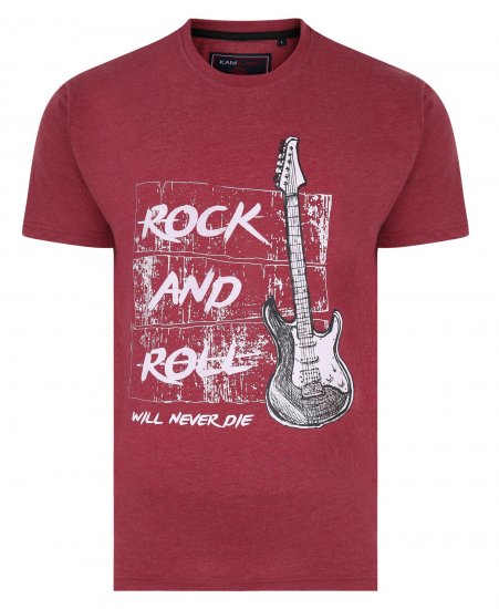 Kam Jeans 5338 Rock And Roll Tee Wine - T-skjorter - Store T-skjorter - 2XL-14XL