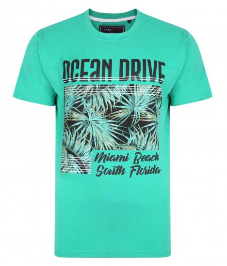 Kam Jeans Ocean Drive Crew Neck Tee Emerald - T-skjorter - Store T-skjorter - 2XL-14XL