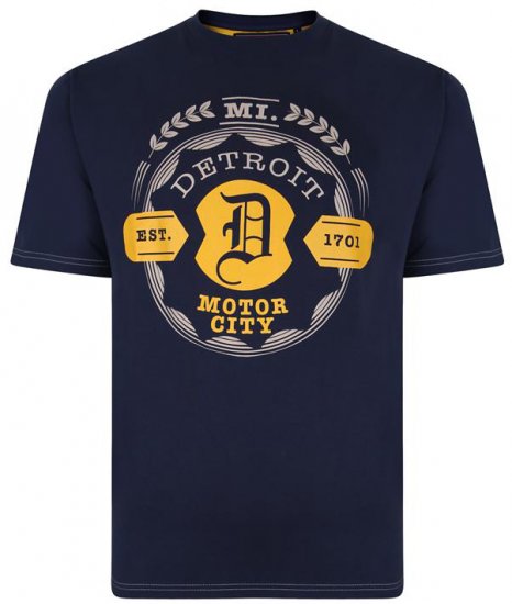 Kam Jeans 5350 Detroits Motors T-shirt Indigo - T-skjorter - Store T-skjorter - 2XL-14XL