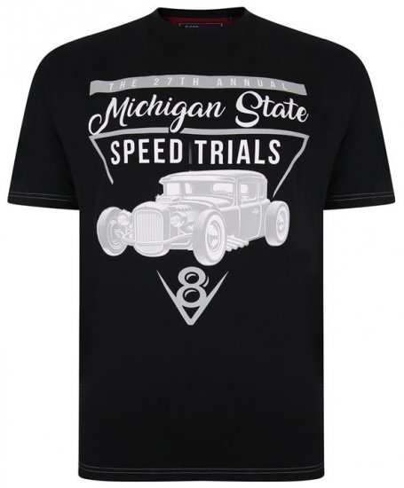 Kam Jeans 5352 Michigan State T-shirt Black - T-skjorter - Store T-skjorter - 2XL-14XL