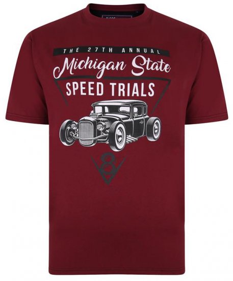 Kam Jeans 5352 Michigan State T-shirt Burgundy - T-skjorter - Store T-skjorter - 2XL-14XL