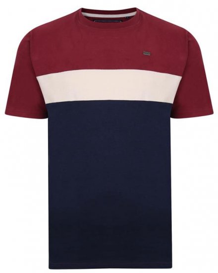 Kam Jeans 5357 Cut & Saw Peach Finish T-Shirt Burgundy - T-skjorter - Store T-skjorter - 2XL-14XL