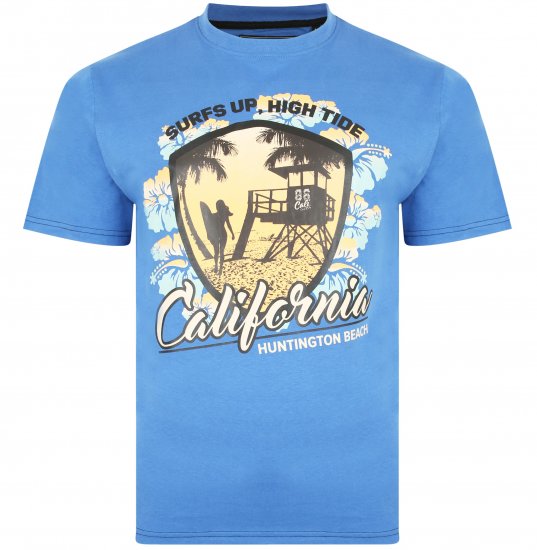 Kam Jeans 5368 California Print T-shirt Blue - T-skjorter - Store T-skjorter - 2XL-14XL