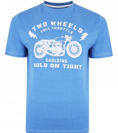 Kam Jeans 5371 Motorbike Print T-shirt Blue - T-skjorter - Store T-skjorter - 2XL-14XL