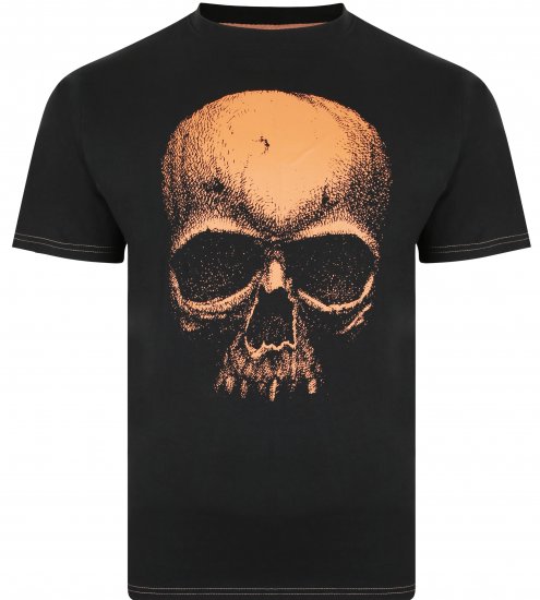 Kam Jeans 5374 Ghost Skull Print T-shirt Black - T-skjorter - Store T-skjorter - 2XL-14XL
