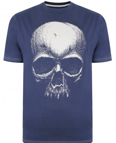 Kam Jeans 5374 Ghost Skull Print T-shirt Navy - T-skjorter - Store T-skjorter - 2XL-14XL