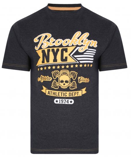 Kam Jeans 5389 Brooklyn NYC T-Shirt Charcoal - T-skjorter - Store T-skjorter - 2XL-14XL