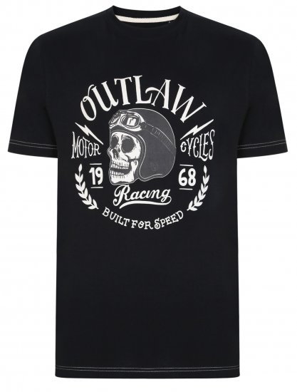 Kam Jeans 5391 Outlaws Skull Print T-Shirt - Store Klær - Herreklær store størrelser