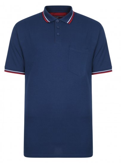 Kam Jeans Polo with Pocket Insignia Blue - Polo- & piqueskjorter - Poloskjorte i store størrelser - 2XL-8XL