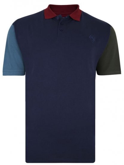 Kam Jeans 5437 Block Panel Pique Polo - Polo- & piqueskjorter - Poloskjorte i store størrelser - 2XL-8XL