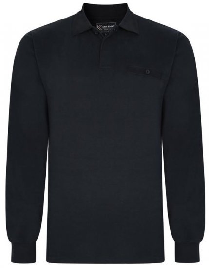 Kam Jeans 5457 LS Peach Finish Polo Black - Polo- & Piqueskjorter - Poloskjorte i store størrelser - 2XL-8XL