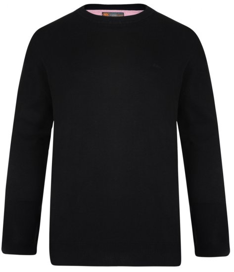 Kam Jeans Strikket Genser Svart - Gensere og hettegensere - Store hettegensere - 2XL-14XL