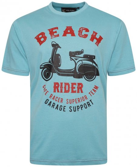 Kam Jeans 5701 Beach Rider Tee Aqua - T-skjorter - Store T-skjorter - 2XL-14XL