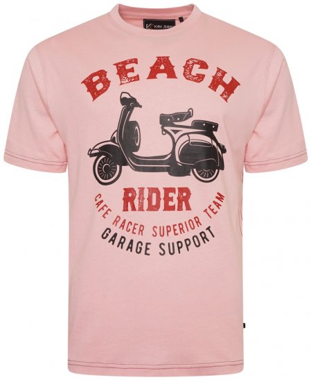 Kam Jeans 5701 Beach Rider Tee Pink - T-skjorter - Store T-skjorter - 2XL-14XL