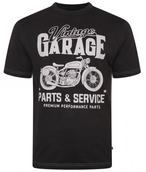 Kam Jeans 5702 Vintage Print T-Shirt Black - T-skjorter - Store T-skjorter - 2XL-14XL