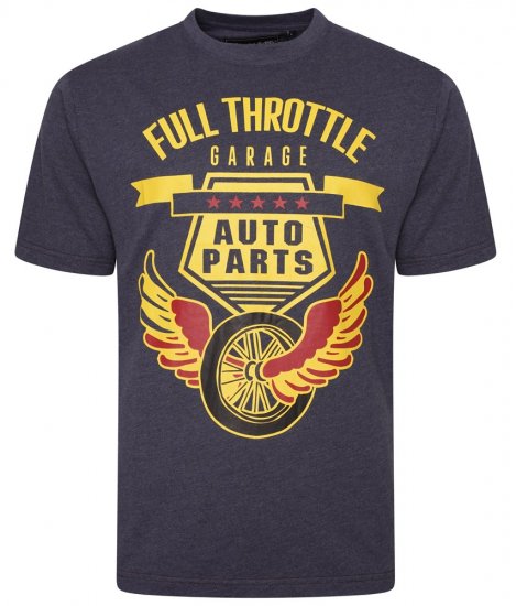 Kam Jeans 5703 Full Throttle T-Shirt Indigo - T-skjorter - Store T-skjorter - 2XL-14XL