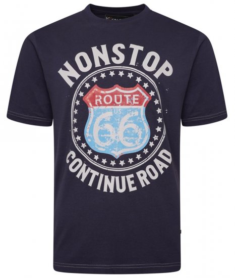 Kam Jeans 5708 Route 66 T-Shirt Navy - T-skjorter - Store T-skjorter - 2XL-14XL