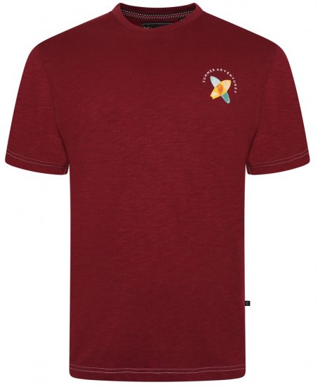 Kam Jeans 5709 Summer Adventure Print Tee Burgundy - T-skjorter - Store T-skjorter - 2XL-14XL