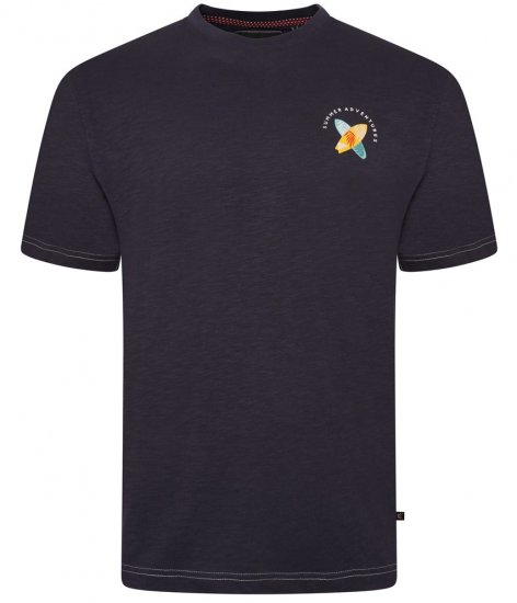 Kam Jeans 5709 Summer Adventure Print Tee Indigo - T-skjorter - Store T-skjorter - 2XL-14XL