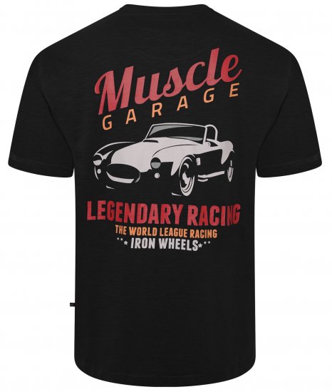 Kam Jeans 5710 Legendary Racing Slub Tee With Back Print Black - T-skjorter - Store T-skjorter - 2XL-14XL