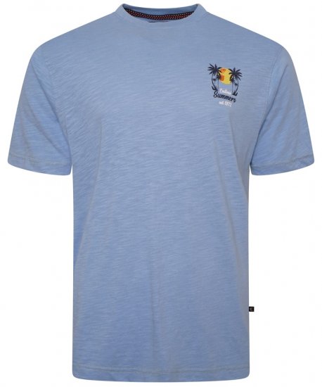 Kam Jeans 5711 Endless Summers Slub Tee With Back Print Blue - T-skjorter - Store T-skjorter - 2XL-14XL