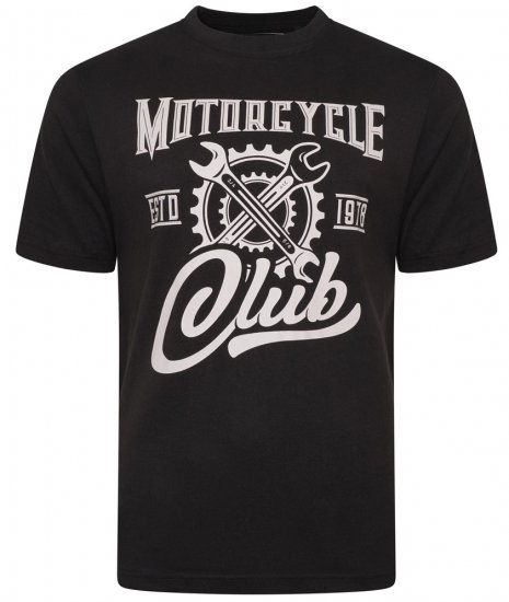 Kam Jeans 5712 Twin Pack Motorcycle/Cycle Print Tee Black and Navy - T-skjorter - Store T-skjorter - 2XL-14XL