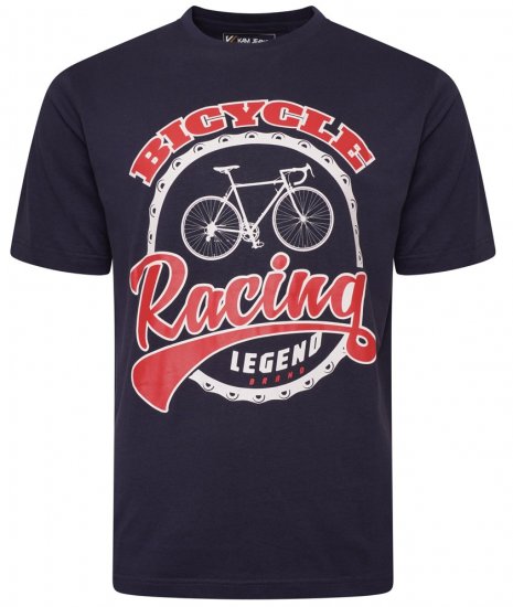 Kam Jeans 5712 Twin Pack Motorcycle/Cycle Print Tee Black and Navy - T-skjorter - Store T-skjorter - 2XL-14XL