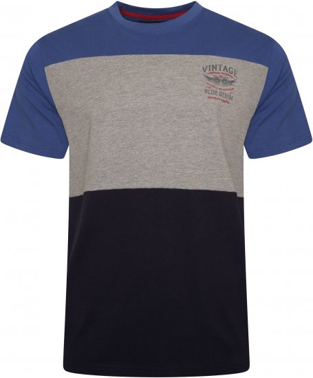 Kam Jeans 5746 Cut & Sew T-Shirt with Print Blue - T-skjorter - Store T-skjorter - 2XL-14XL