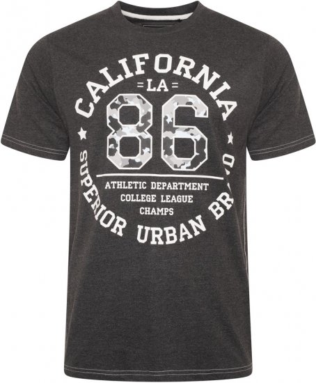 Kam Jeans 5748 California Camo 86 Print T-Shirt Charcoal Marl - T-skjorter - Store T-skjorter - 2XL-14XL