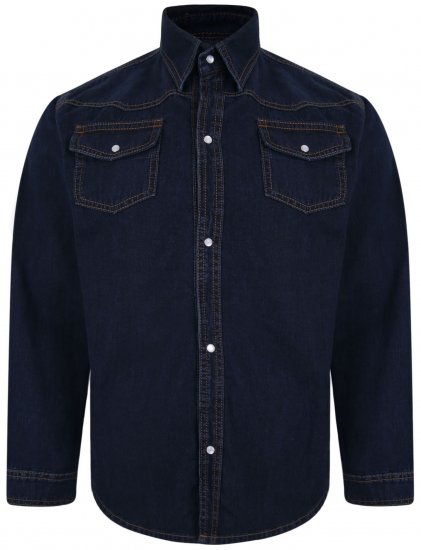 Kam Jeans 602 Denim Shirt Indigo - Skjorter - Store skjorter - 2XL-8XL
