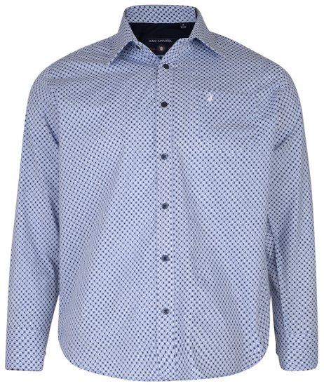 Kam Jeans 6154 Long Sleeve Dobby Print Shirt - Skjorter - Store skjorter - 2XL-8XL