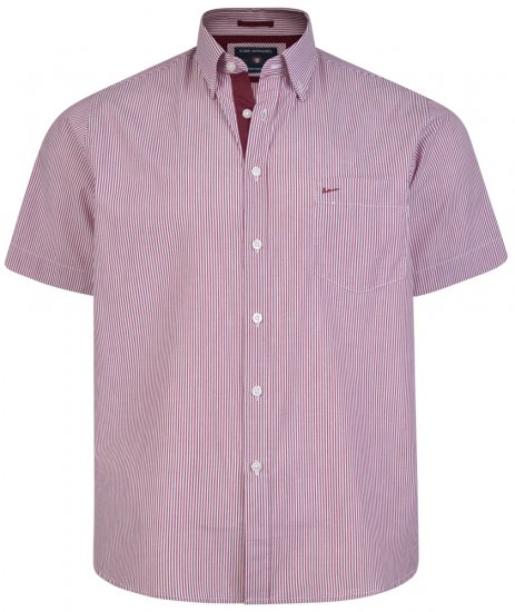 Kam Jeans 6164 Short Sleeve Shirt Burgundy - Skjorter - Store skjorter - 2XL-8XL