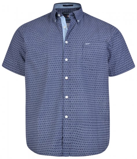 Kam Jeans 6170 Short Sleeve Shirt Navy - Skjorter - Store skjorter - 2XL-8XL
