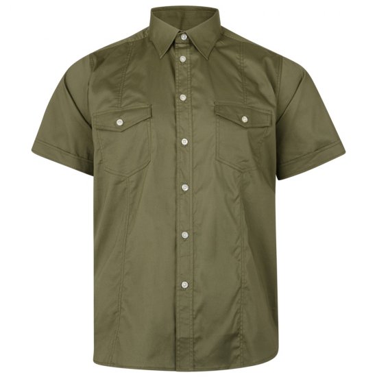 Kam Jeans 6180 Retro Stretch Shirt Khaki DUPLICATE - Skjorter - Store skjorter - 2XL-8XL