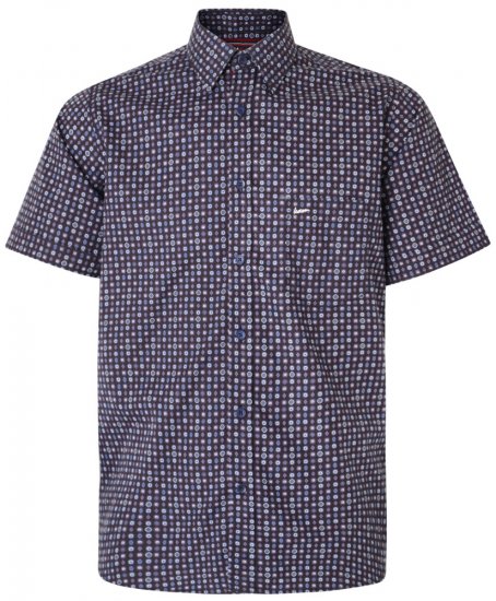 Kam Jeans 6188 Short Sleeve Shirt Navy - Skjorter - Store skjorter - 2XL-8XL