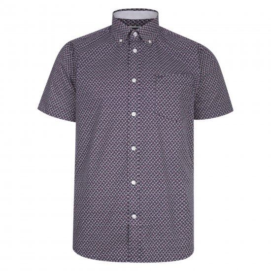 Kam Jeans 6206 Paisley Print Shirt Navy - Skjorter - Store skjorter - 2XL-8XL