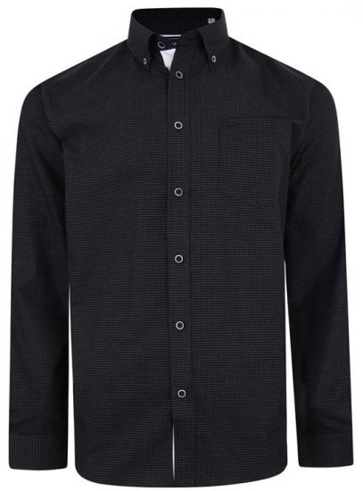 Kam Jeans 6210 LS Dobby Stitch Shirt Black - Skjorter - Store skjorter - 2XL-8XL