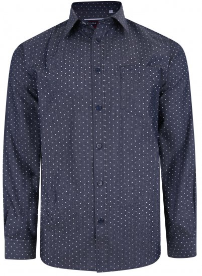 Kam Jeans KBS 6212 Star Print Chambray Shirt Indigo - Skjorter - Store skjorter - 2XL-8XL