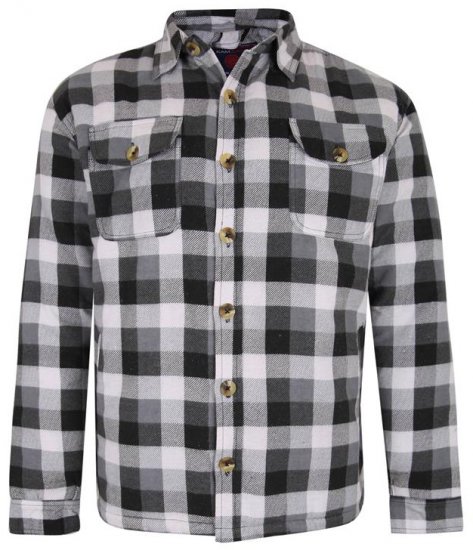 Kam Jeans 6213 Sherpa Lined Flannel Shirt Black - Skjorter - Store skjorter - 2XL-8XL