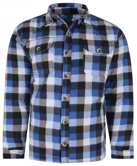 Kam Jeans 6213 Sherpa Lined Flannel Shirt Navy - Skjorter - Store skjorter - 2XL-8XL