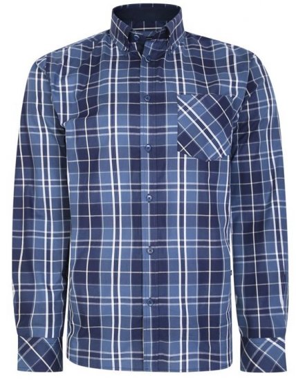 Kam Jeans 6221 Casual Checked Shirt Indigo - Skjorter - Store skjorter - 2XL-8XL